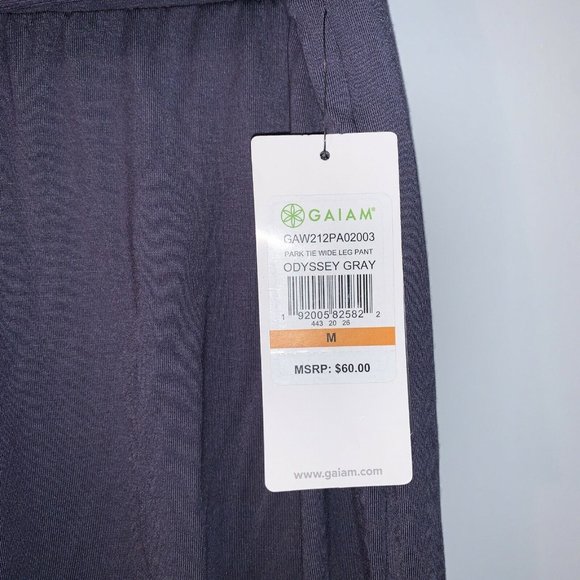 Gaiam Womens Light Navy Jersey Knit Wide Leg PARK TIE Pant Trousers M NWT - Picture 2 of 11